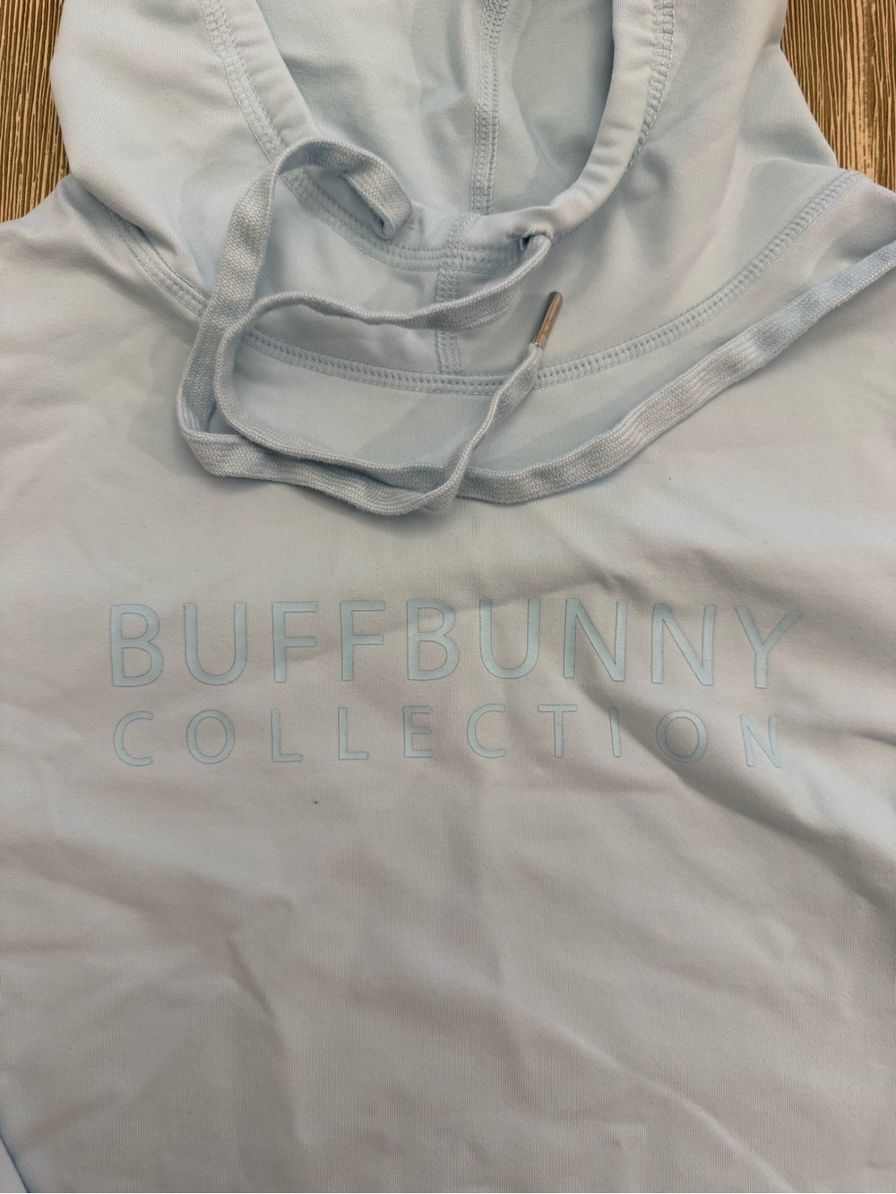 Buffbunny Collection Light Blue Pullover Cropped Hoodie Size Medium